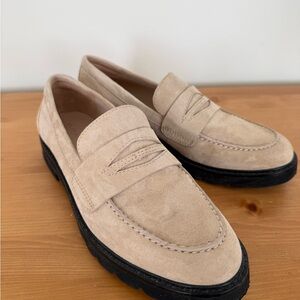 Stuart Weitzman Beige Suede Loafers